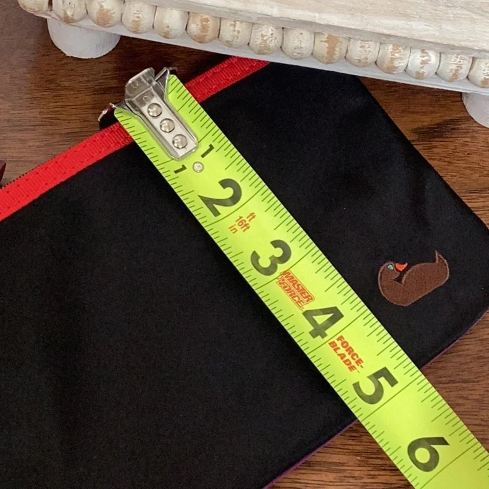 Dooney & Bourke black, red and purple nylon clutch, wristlet, zipper pouch